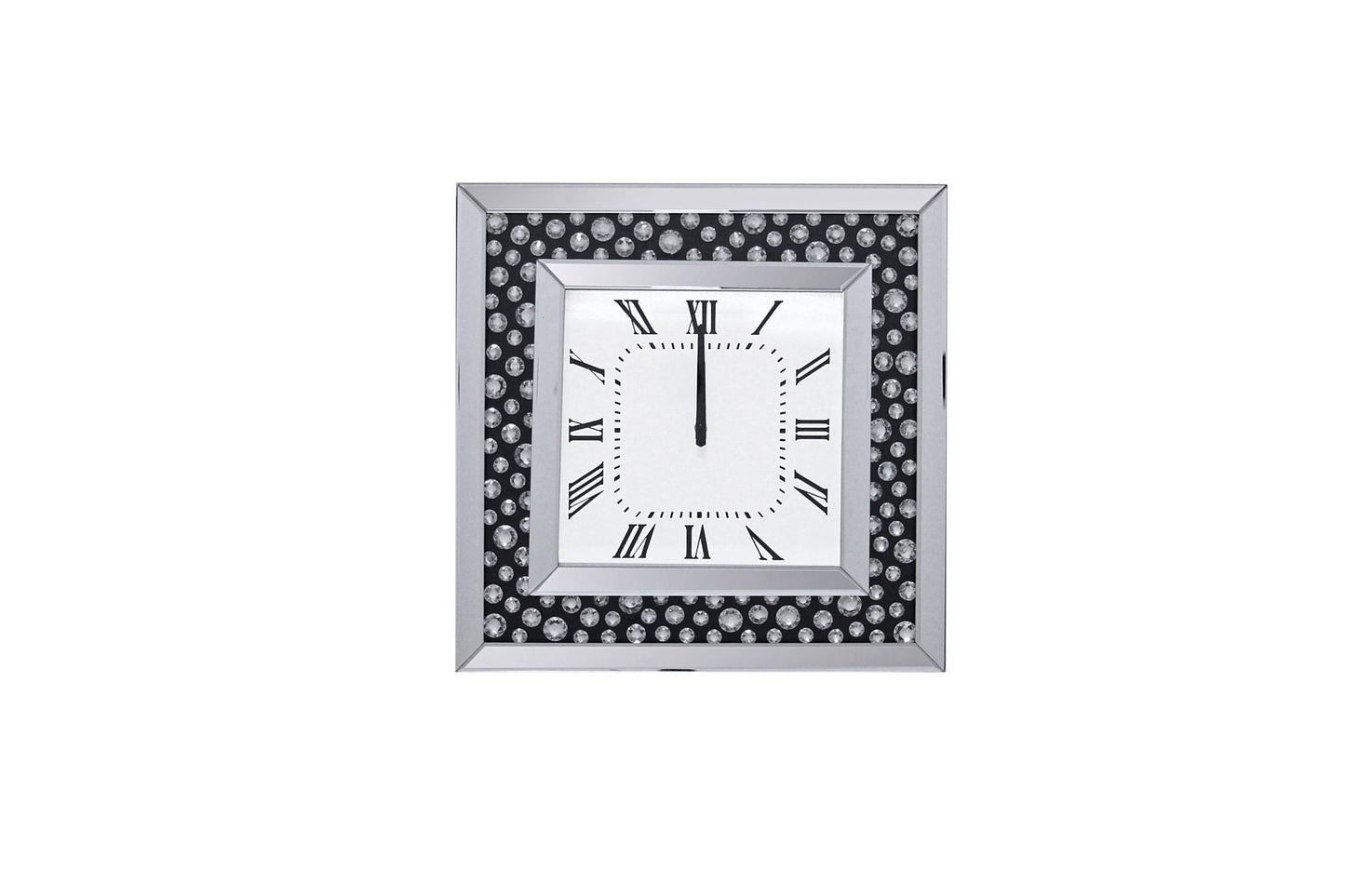 Nysa Mirrored Wall Clock with Faux Crystals