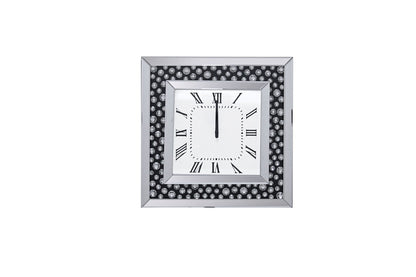 Nysa Mirrored Wall Clock with Faux Crystals