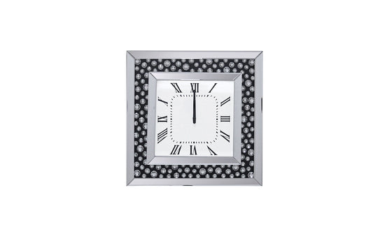 Nysa Mirrored Wall Clock with Faux Crystals