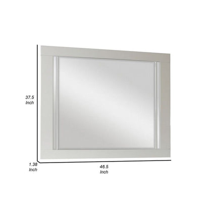 Yoza 38 x 47 Dresser Mirror, Modern, High Gloss White Laminate Finish