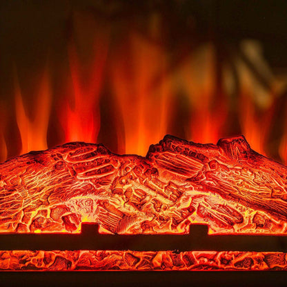 Freestanding Electric Fireplace Heater in Brown Wood Finish