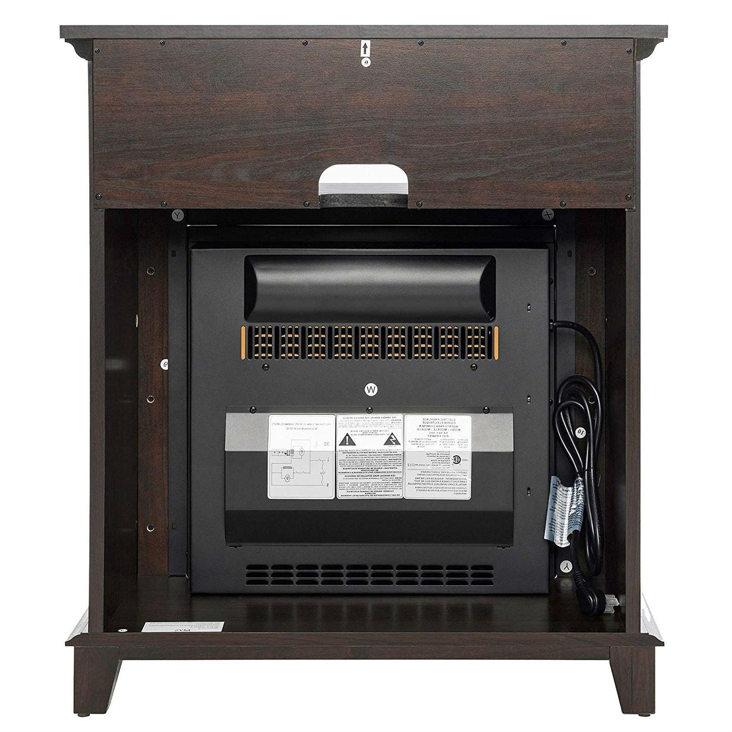 Freestanding Electric Fireplace Heater in Brown Wood Finish