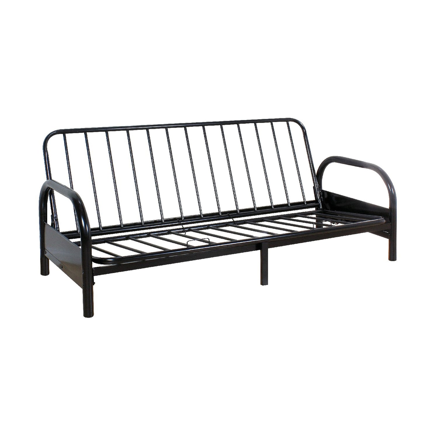 Contemporary Metal Adjustable Sofa Frame with Metal Armrests, Black — Chic Home-Decor