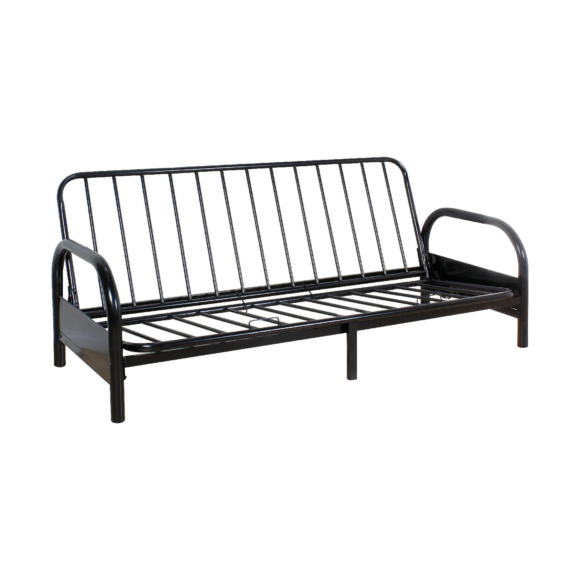Contemporary Metal Adjustable Sofa Frame with Metal Armrests, Black — Chic Home-Decor