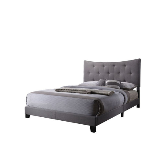 Luxurious Contemporary Style Upholstered Queen Bed, Grey — Chic Home-Decor