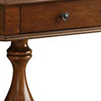 31 Inch Chess Game Table With Clipped Corners, Brown