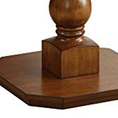 31 Inch Chess Game Table With Clipped Corners, Brown