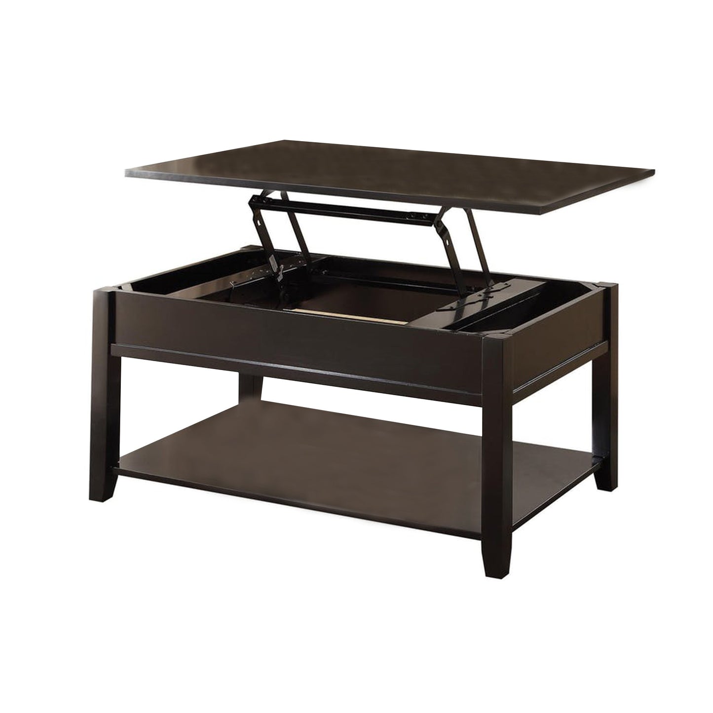 Traditional Looking Coffee Table with Lift Top, Black — Chic Home-Decor