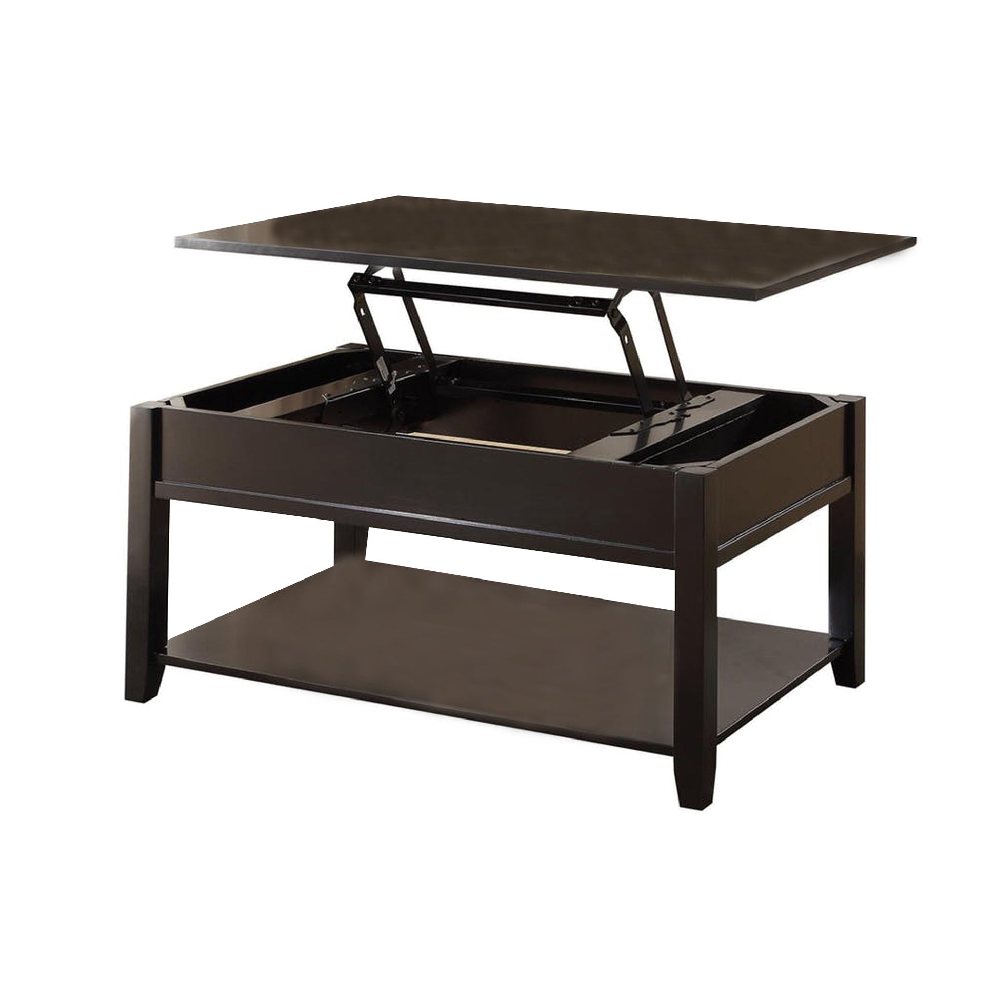 Traditional Looking Coffee Table with Lift Top, Black — Chic Home-Decor