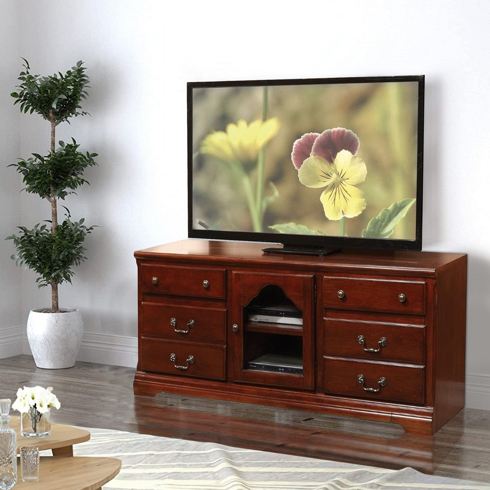Trendy TV Stand, Cherry Brown