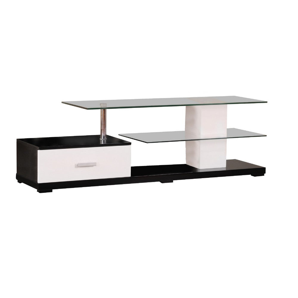 Affable TV Stand, White & Black
