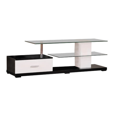 Affable TV Stand, White & Black