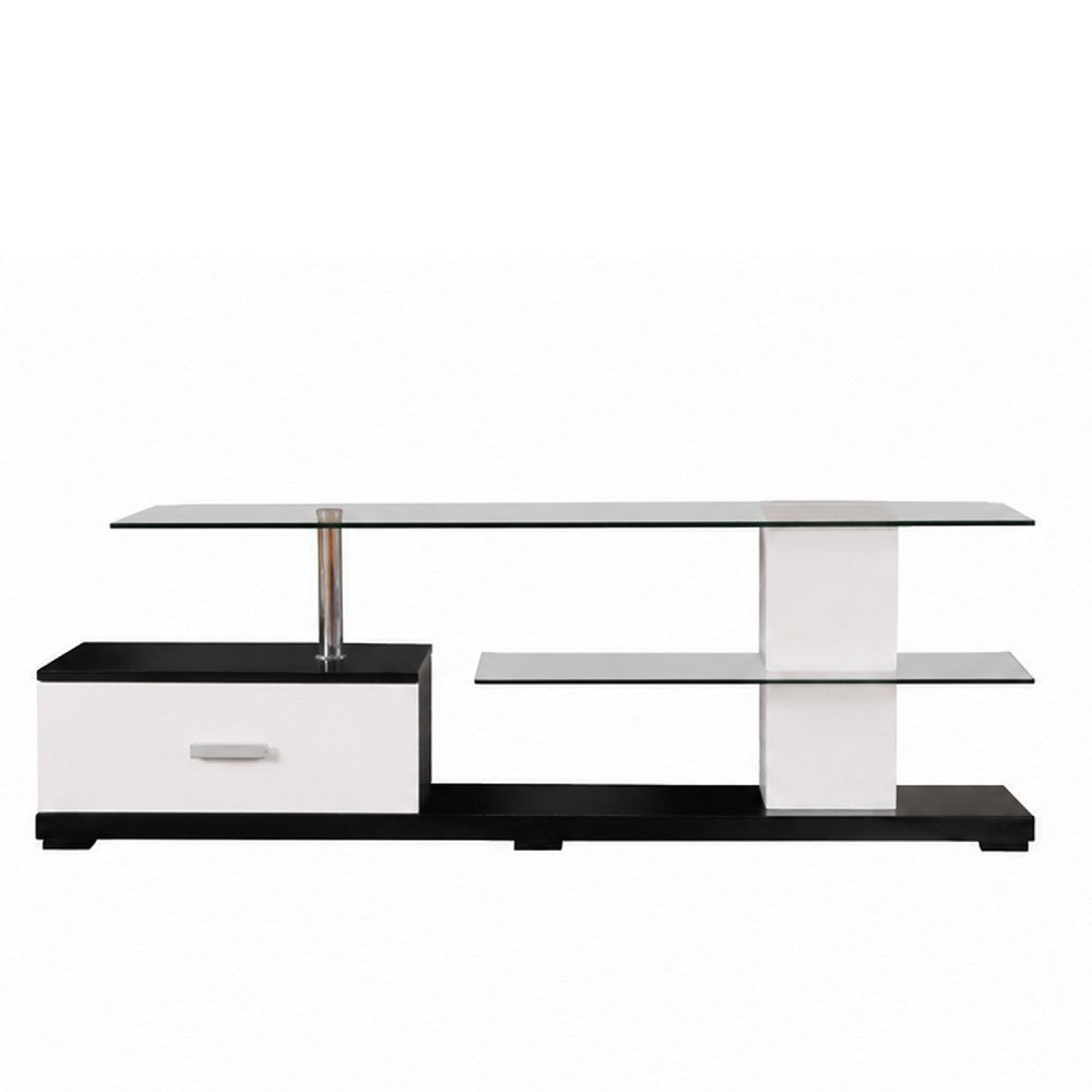 Affable TV Stand, White & Black
