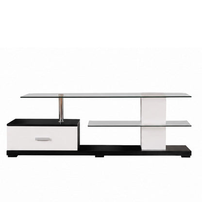 Affable TV Stand, White & Black