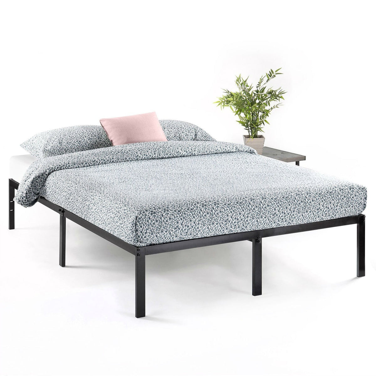 Sturdy Black Metal Platform Bed Frame