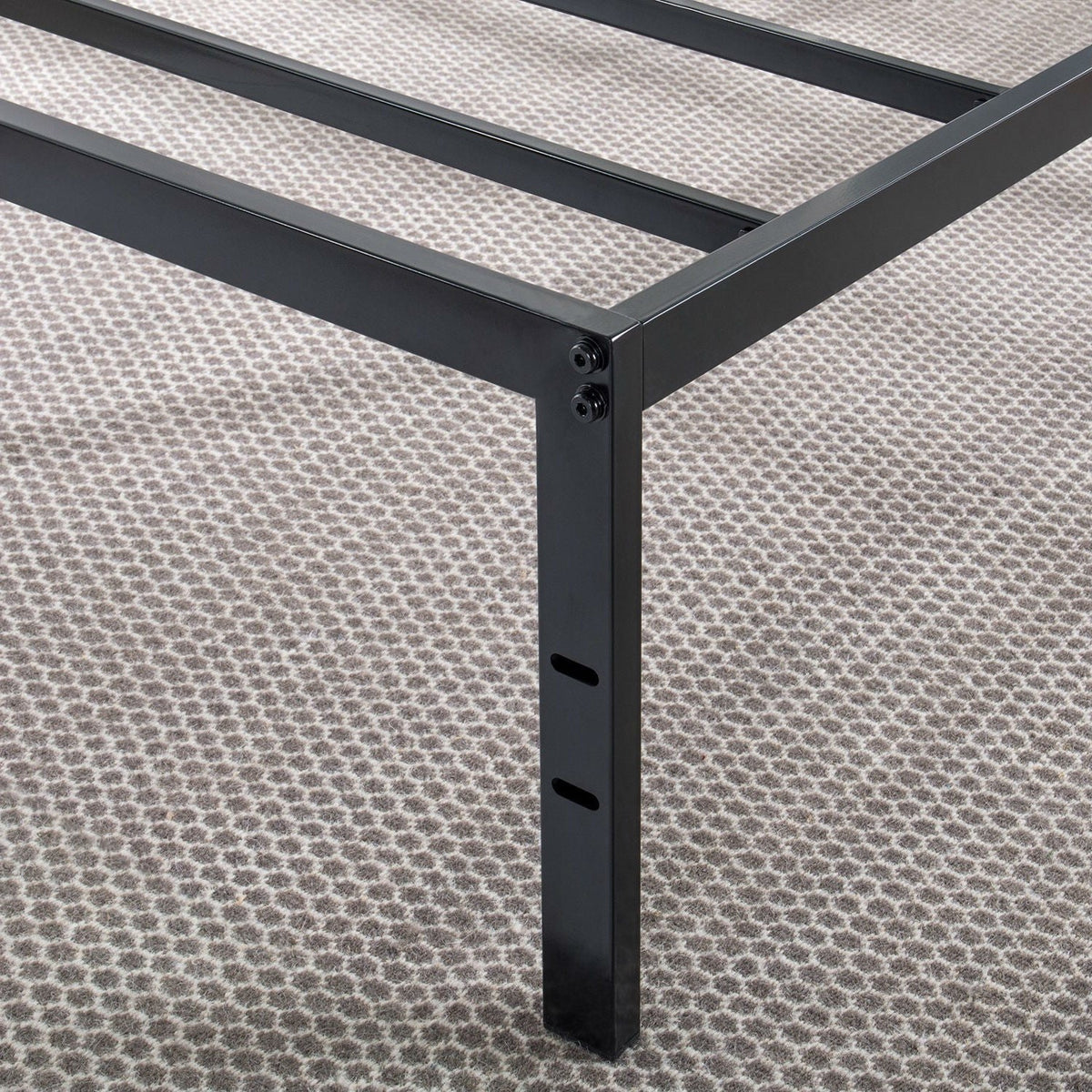 Sturdy Black Metal Platform Bed Frame