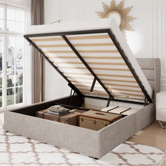 Alli Queen Size Platform Bed, Modern Matte White Wood, Low Profile