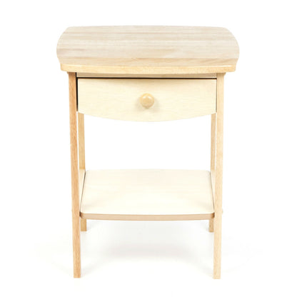 Natural Wood Finish 1-Drawer Bedroom End Table Nightstand