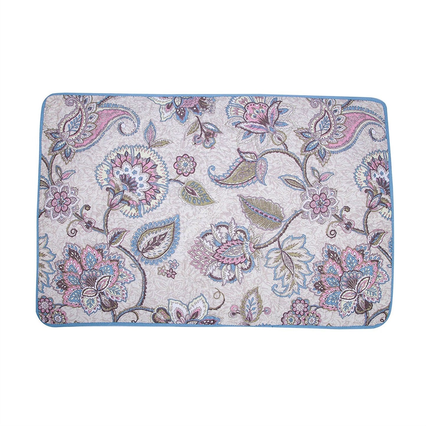Queen size 3-Piece Quilt Bedspread Set 100-Percent Cotton Floral Paisley