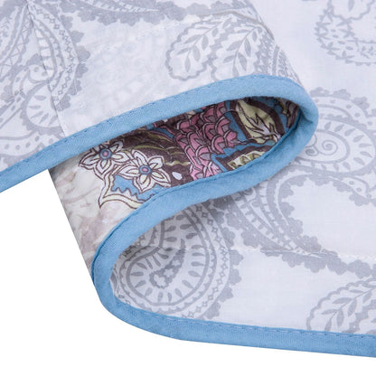 Queen size 3-Piece Quilt Bedspread Set 100-Percent Cotton Floral Paisley