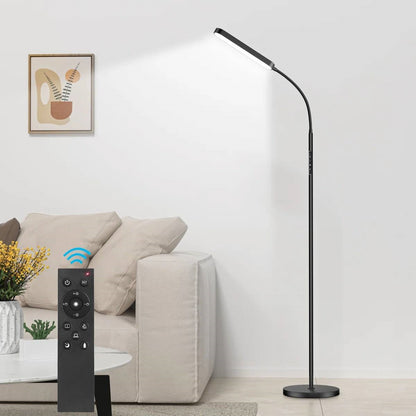 Black Modern 68-inch LED Dimmable Floor Lamp with Remote - Accent/Reading Light