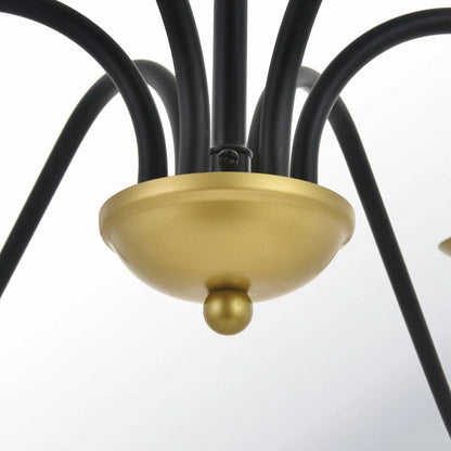 30-inch Traditional Dimmable 6-Light Chandelier in Black/Brass Finish