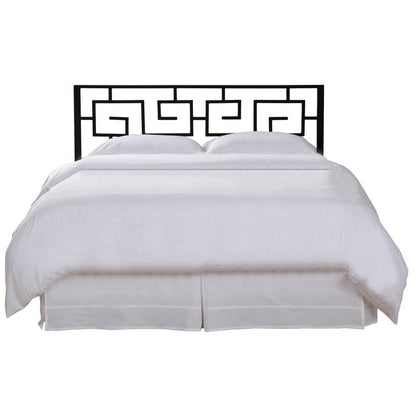 King size Modern Meander Greek Spiral Headboard in Black Metal Finish
