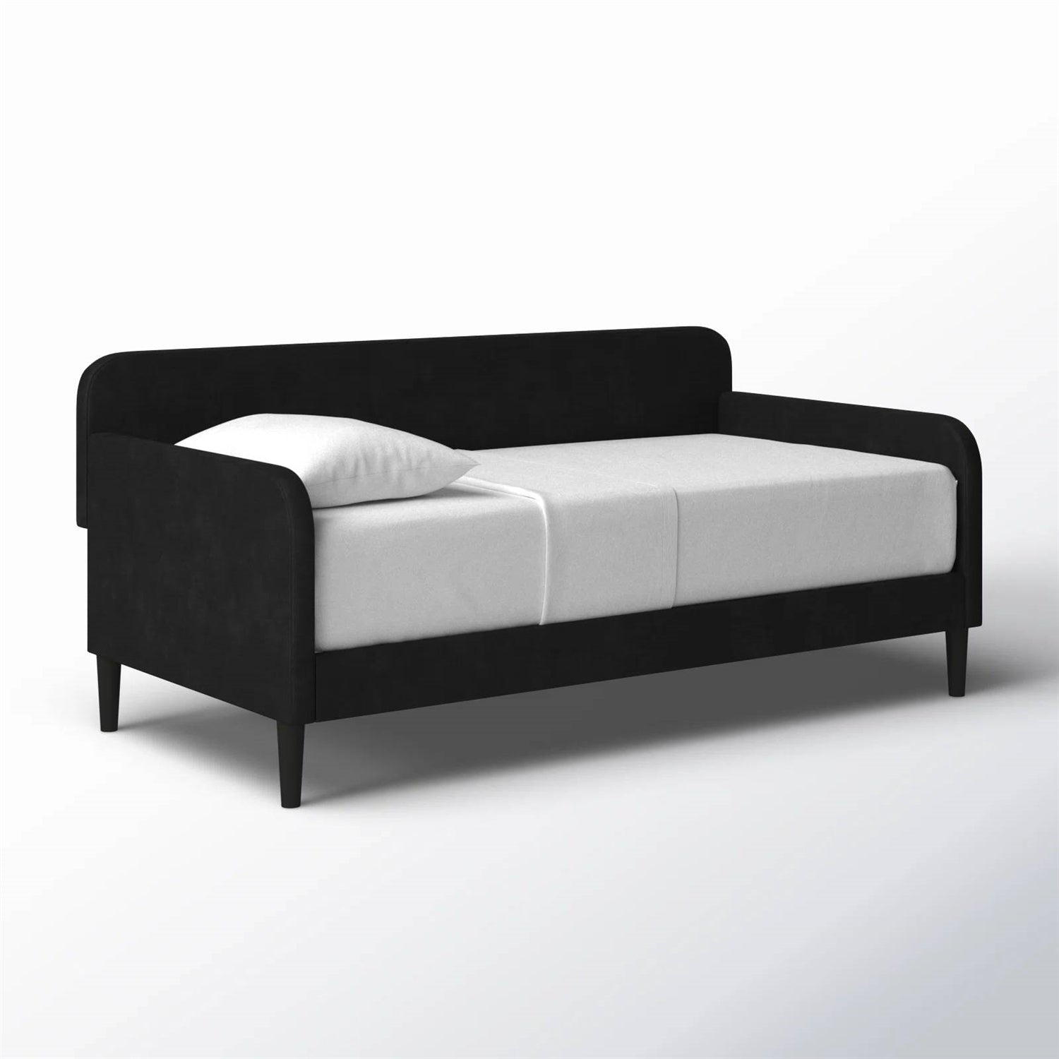 Twin size Modern Black Velvet Upholstered Daybed — Chic Home-Decor