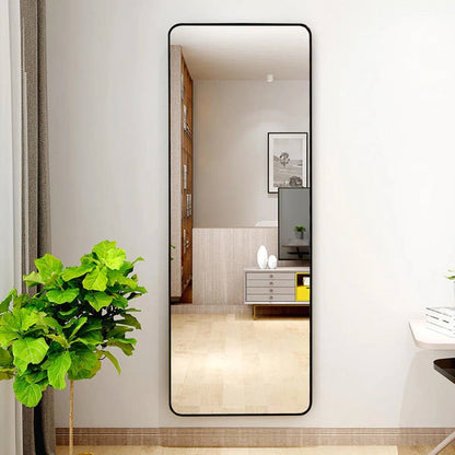 Black 60-inch Full Length Floor Mirror with Stand and Wall Mount Holes