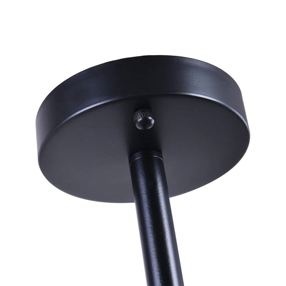 Mid-Century Modern 6-Light Semi Flush Mount Sputnik Ceiling Light in Black