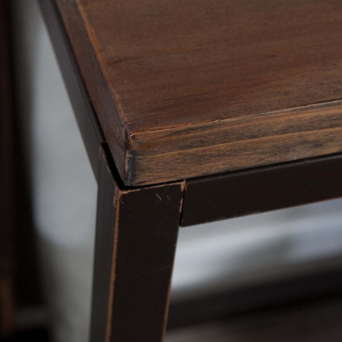 Solid Wood Top Sofa / Console Table with Metal Frame
