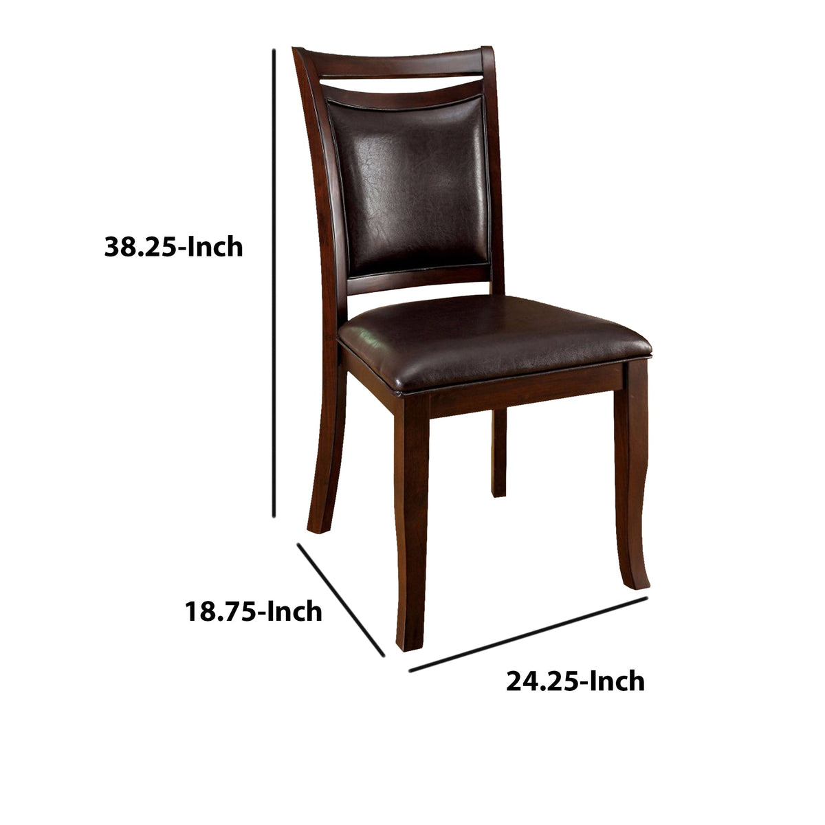 Woodside Transitional Side Chair , Expresso Finish, Set Of 2