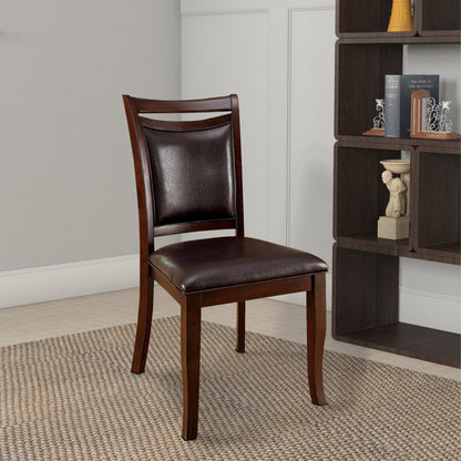 Woodside Transitional Side Chair , Expresso Finish, Set Of 2