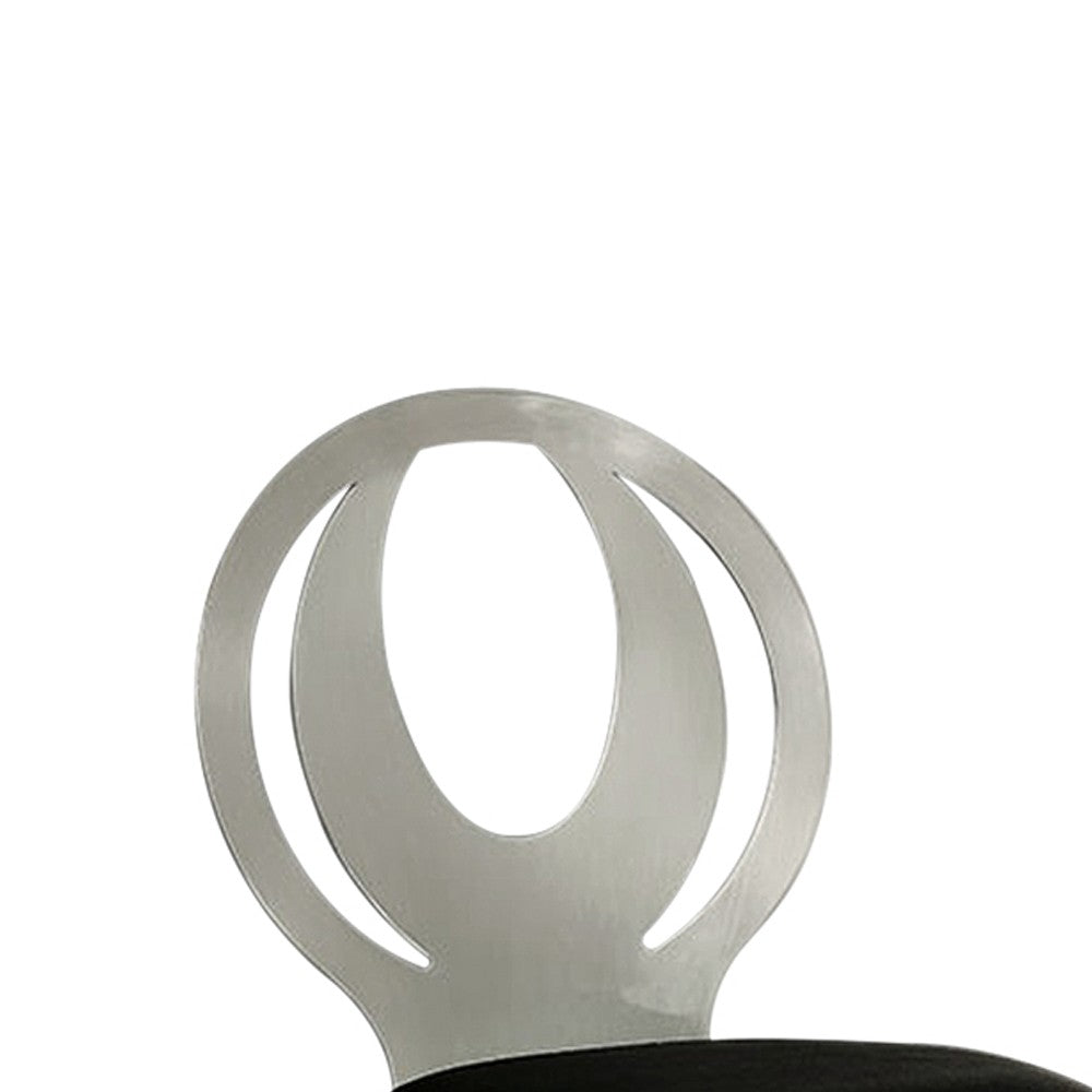 BM131326 Orla Contemporary Side Chair With Black Microfabric Seat, Set Of 2
