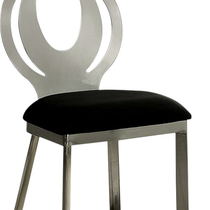 BM131326 Orla Contemporary Side Chair With Black Microfabric Seat, Set Of 2