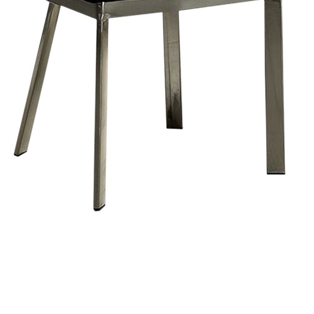 BM131326 Orla Contemporary Side Chair With Black Microfabric Seat, Set Of 2