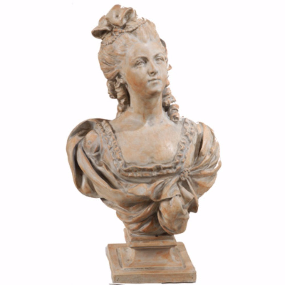 Benzara Artful antique brown female bust sculpture on pedestal