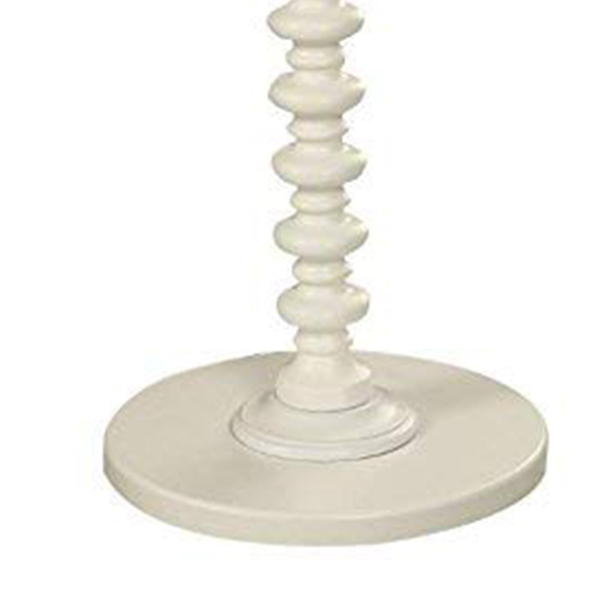 22 Inch Round Wooden Side Table with Turned Base, White