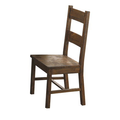 Chambr Armless Wooden Dining Side Chair, Rustic Golden Brown, Set of 2