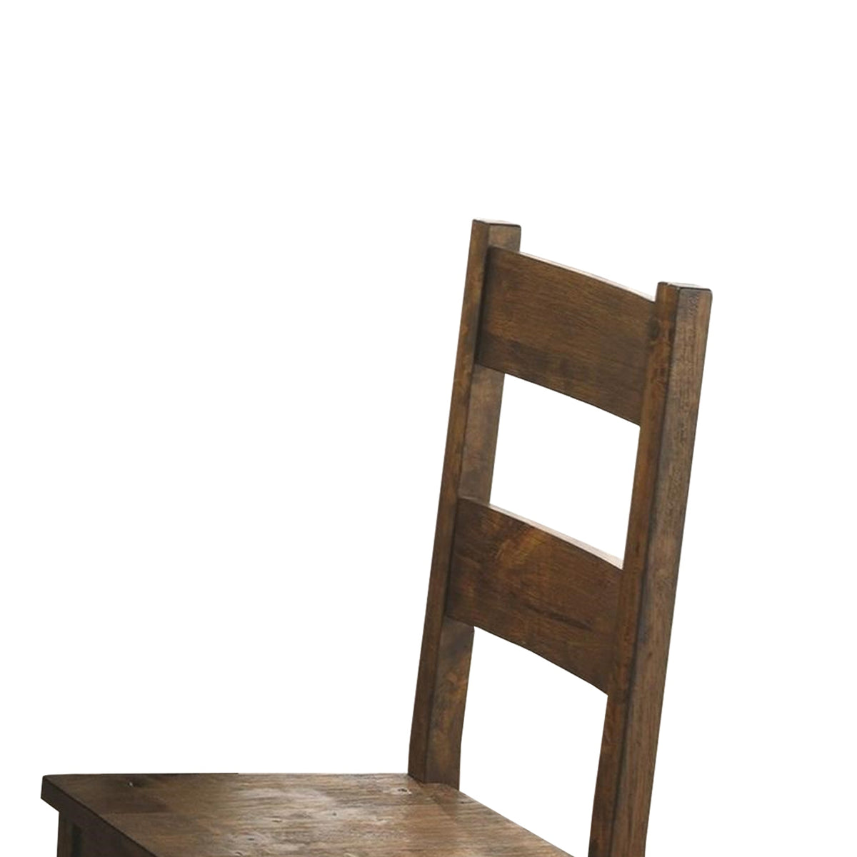 Chambr Armless Wooden Dining Side Chair, Rustic Golden Brown, Set of 2