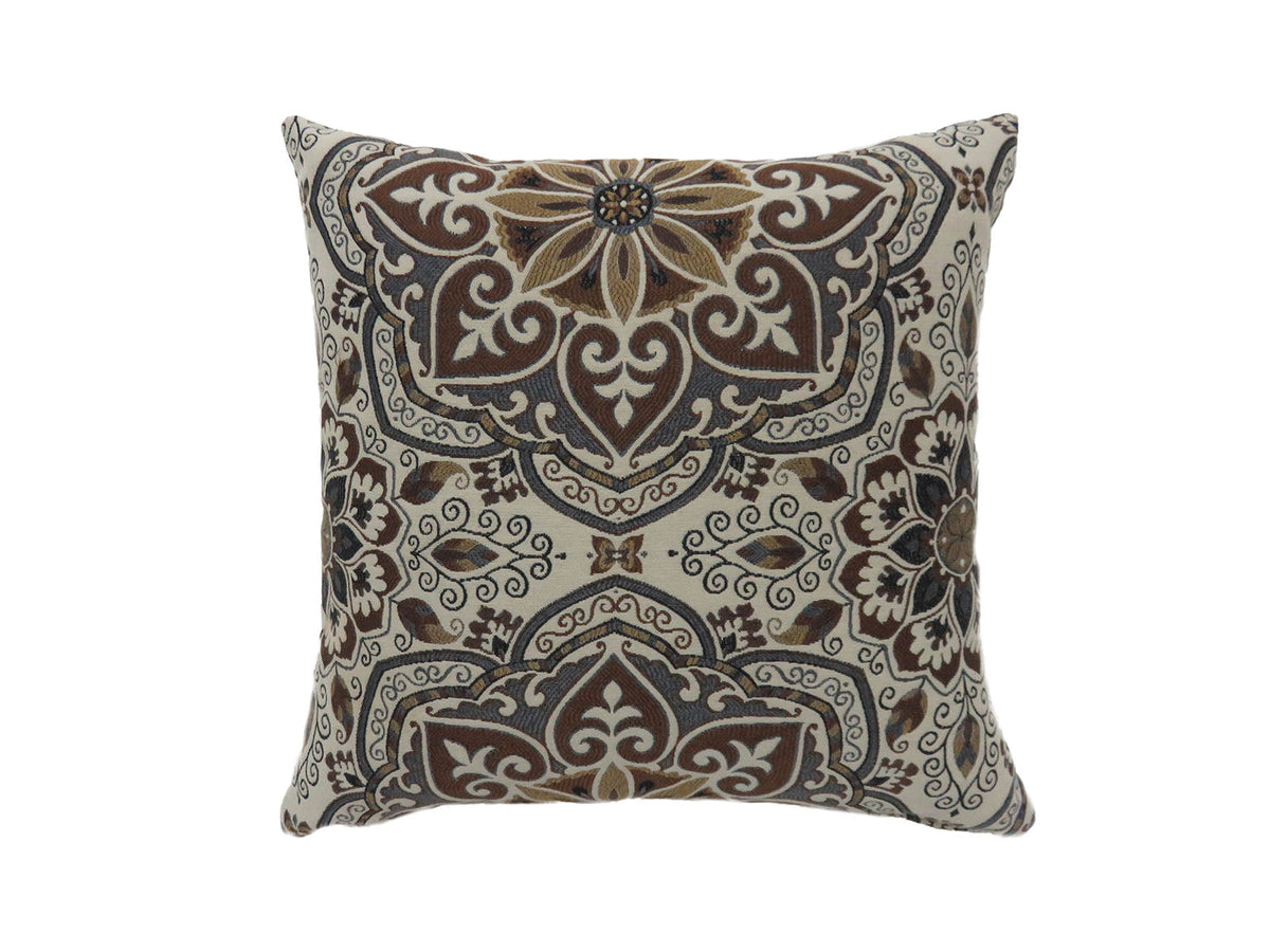 Contemporary Style Medallion Patterned Set of 2 Throw Pillow
