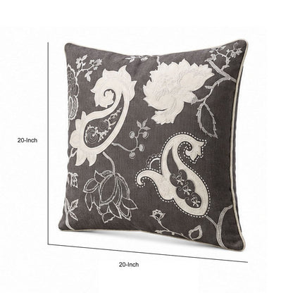 Contemporary Style Set of 2 Throw Pillows With Paisley and Floral Desi