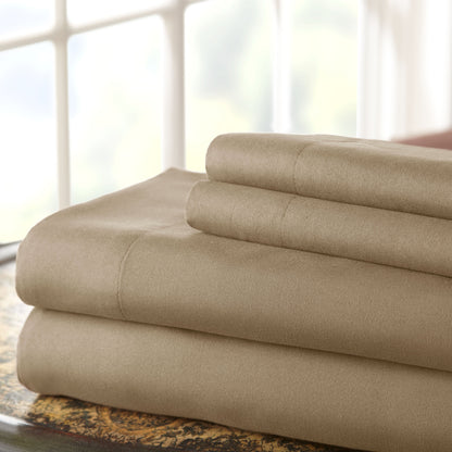 Lanester 4 Piece Deep Pocket Microfiber King Sheet Set , Taupe Gray