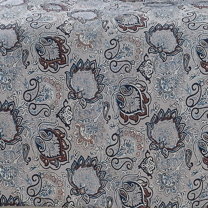 Caen 8 Piece Printed Queen Reversible Comforter Set , Gray and Blue