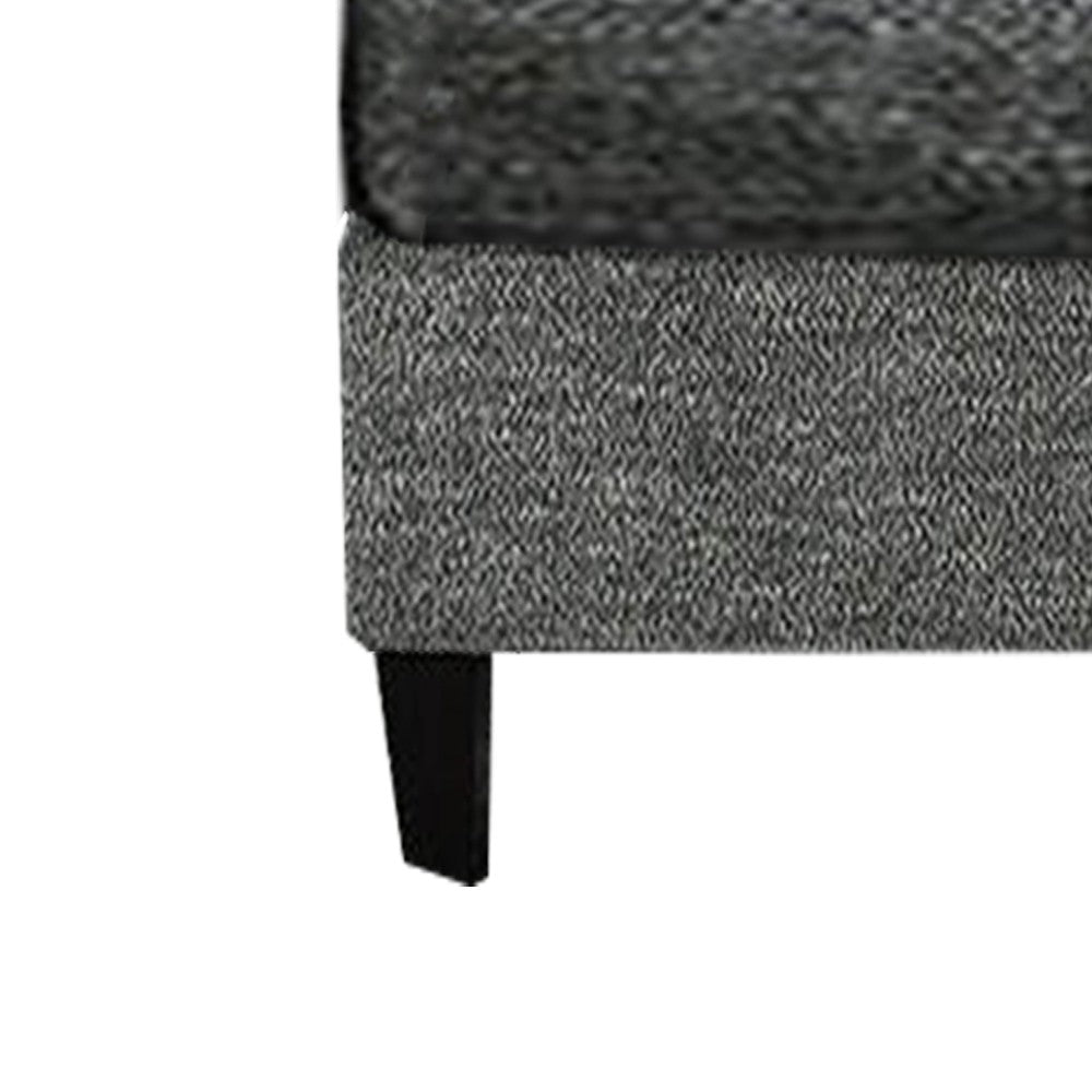 Chenille Fabric Upholstered Armless Chair with Pillow, Dark Gray