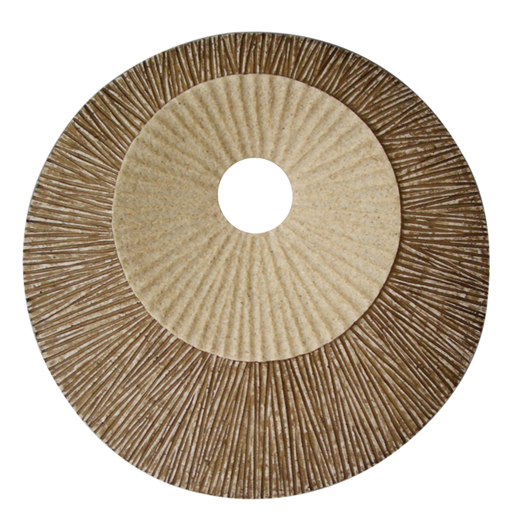Round and Ribbed Double Layer Sandstone Wall Art, Set of 2, Medium, Brown and Beige — Chic Home-Decor