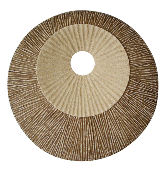 Round and Ribbed Double Layer Sandstone Wall Art, Set of 2, Medium, Brown and Beige — Chic Home-Decor