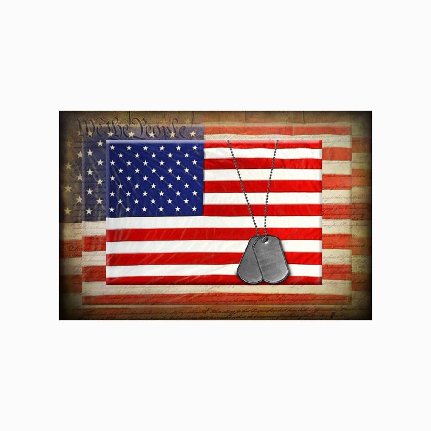 Canvas American Flag with Necklace Wall Print, Large, Set of 2, Multicolor — Chic Home-Decor