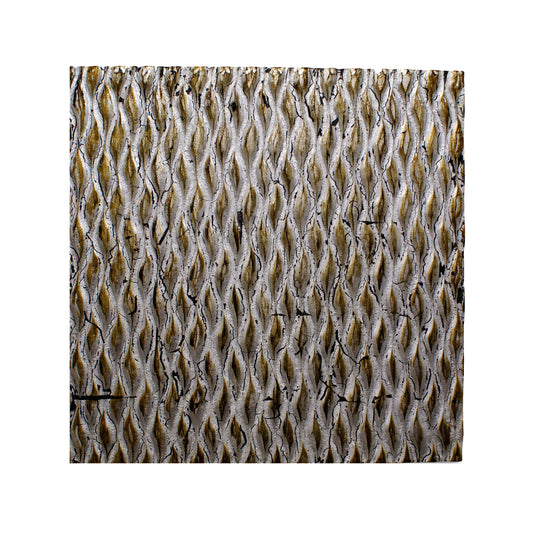 Modern Style Wooden Wall Decor with Patterned Carving, Large, Silver — Chic Home-Decor