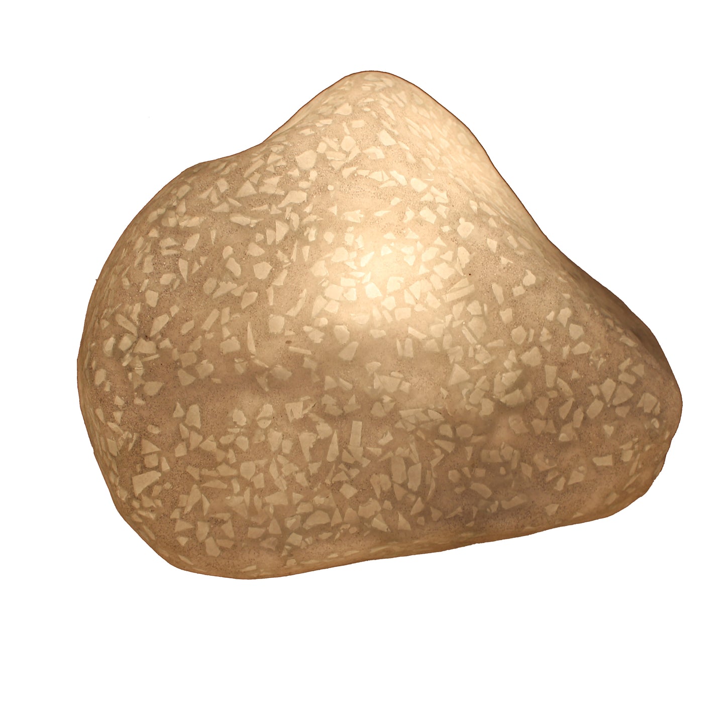 Contemporary Sandstone Polished Ball with Glass Shrapnel, Bronze — Chic Home-Decor